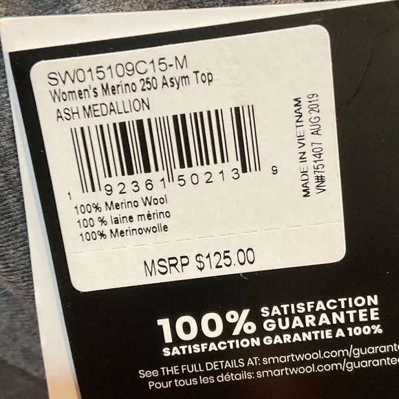 Smartwool Charcoal and Cream Patterned Top - Retail $125! - Picture 3 of 7